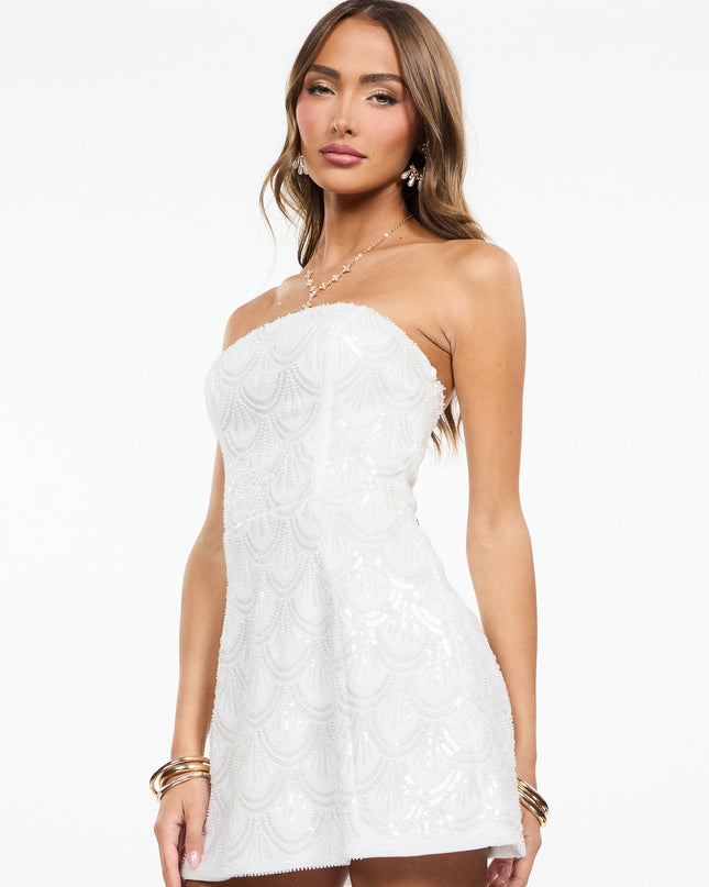Windsor Marley Beaded Strapless A-Line Mini Dress