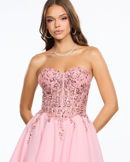 Windsor Juliette Applique Corset A-Line Mini Dress