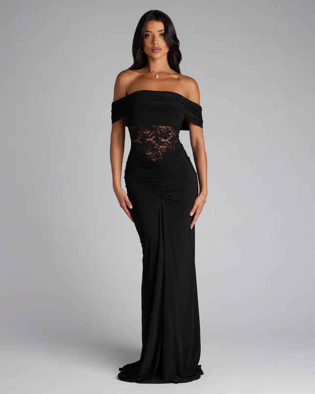 Windsor Lily Off-The-Shoulder Lace Mermaid Formal Dress