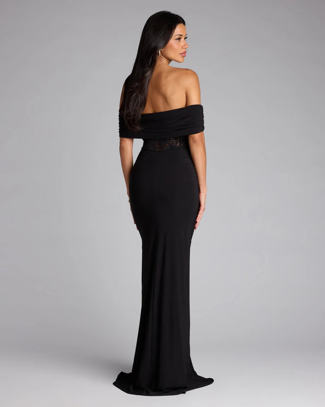 Windsor Lily Off-The-Shoulder Lace Mermaid Formal Dress