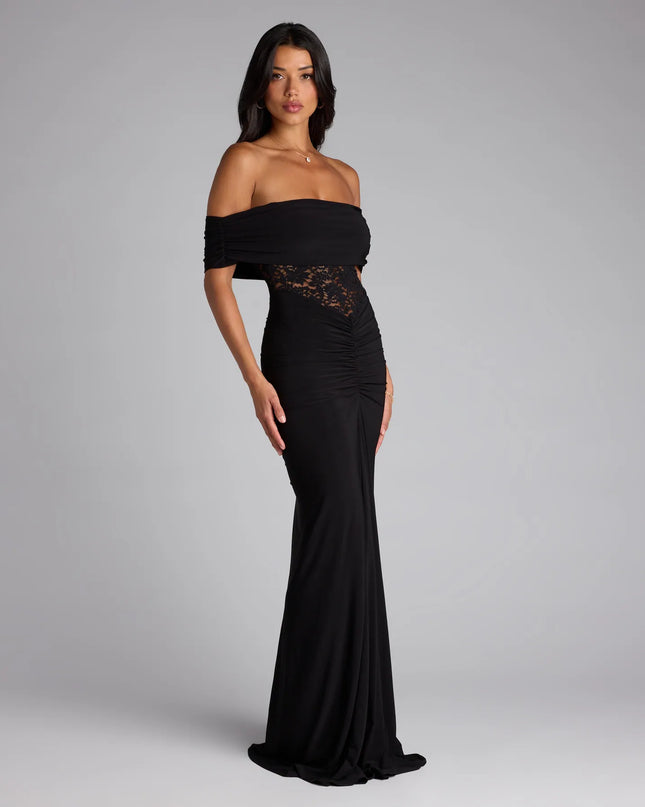 Windsor Lily Off-The-Shoulder Lace Mermaid Formal Dress
