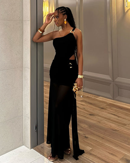 Windsor Layton Mesh One-Shoulder Mermaid Formal Dress