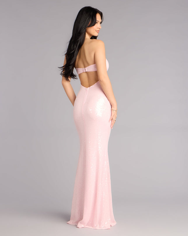 Windsor Aimee Strapless Sequin Starfish Mermaid Formal Dress