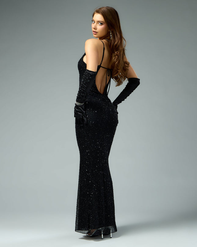 Windsor Amiah Beaded Sequin Column Formal Dress