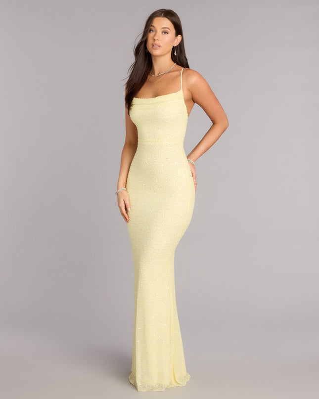 Windsor Meara Beaded Sequin Mermaid Formal Dress