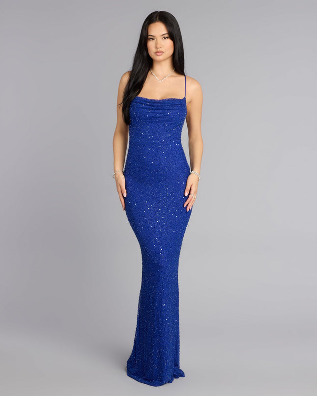 Windsor Meara Beaded Sequin Mermaid Formal Dress