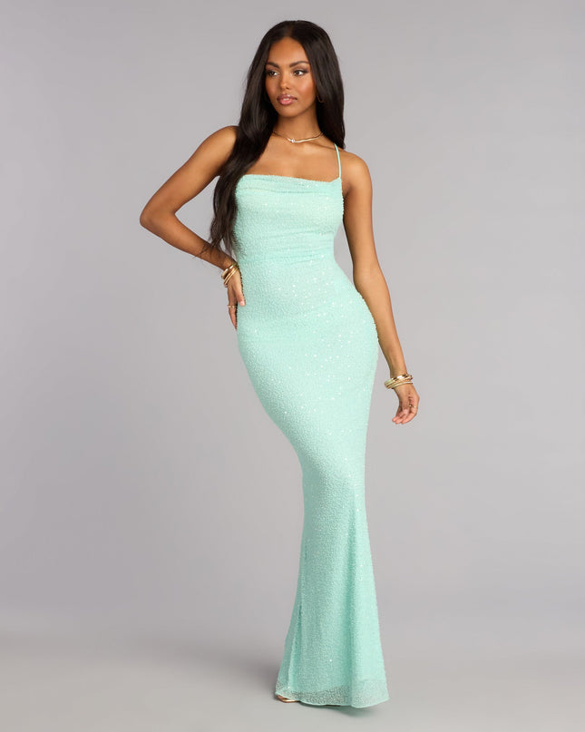 Windsor Meara Beaded Sequin Mermaid Formal Dress