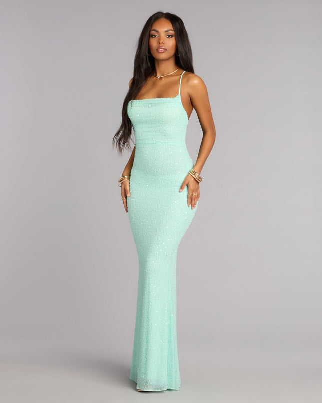 Windsor Meara Beaded Sequin Mermaid Formal Dress