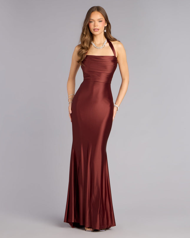 Windsor Jemma Halter Lace-Up Mermaid Dress