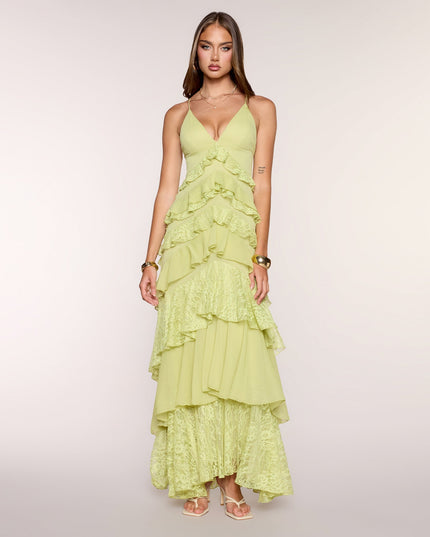 Windsor Juliette Chiffon Lace Halter Formal Dress