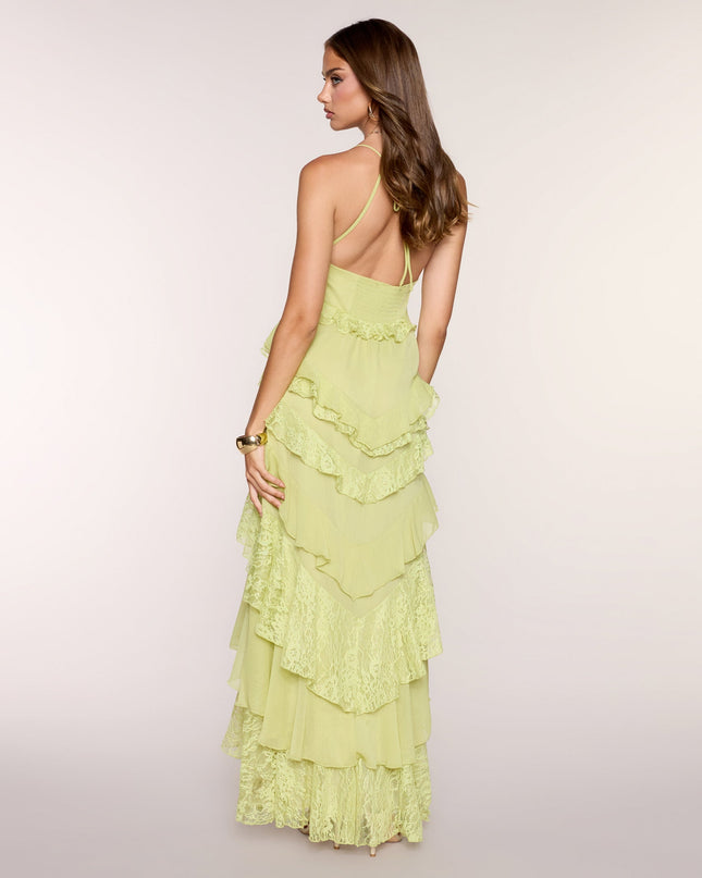 Windsor Juliette Chiffon Lace Halter Formal Dress
