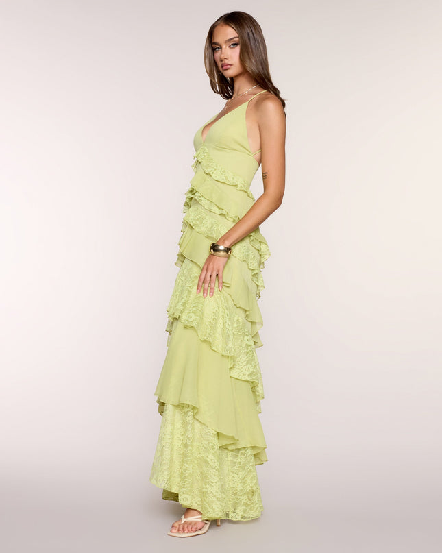 Windsor Juliette Chiffon Lace Halter Formal Dress