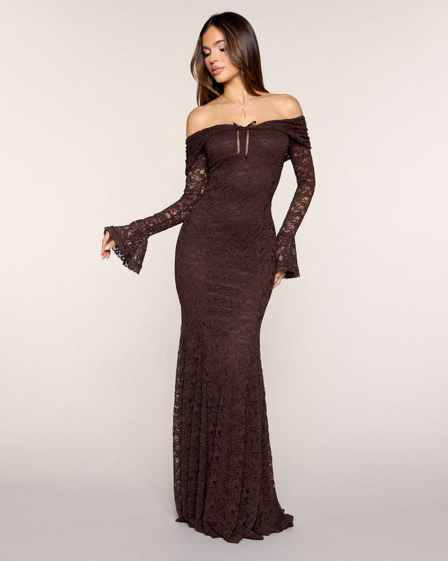 Windsor Blakely Off-The-Shoulder Mermaid Lace Formal Dress