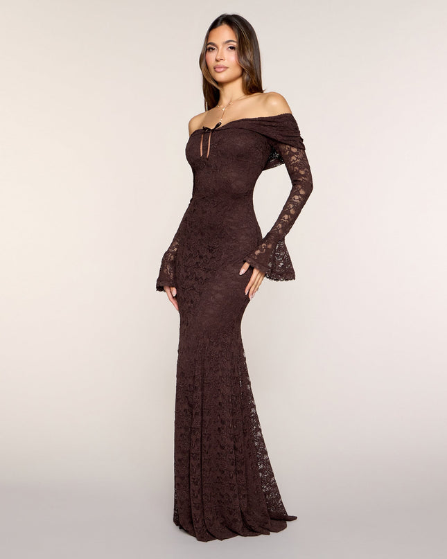 Windsor Blakely Off-The-Shoulder Mermaid Lace Formal Dress