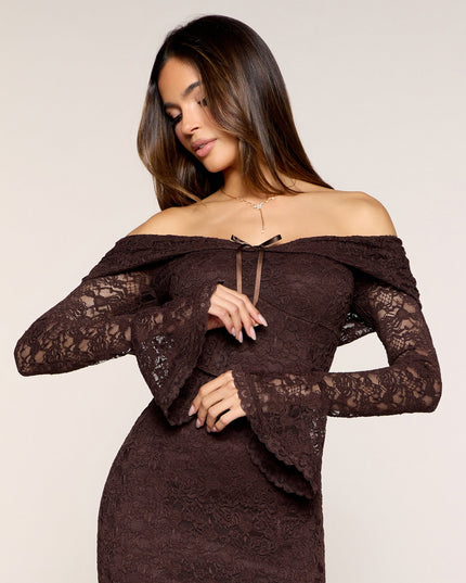 Windsor Blakely Off-The-Shoulder Mermaid Lace Formal Dress