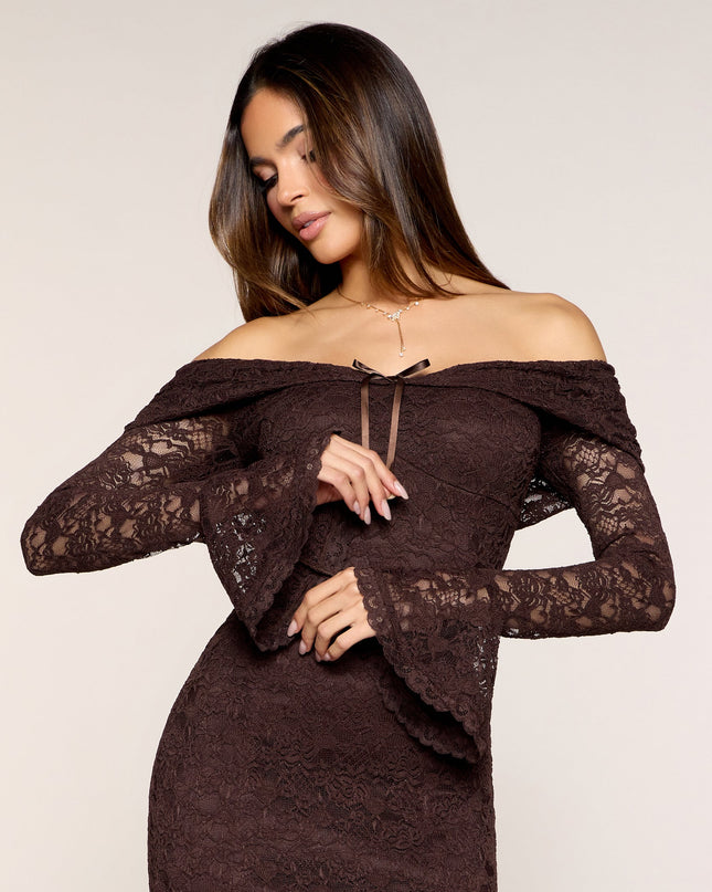 Windsor Blakely Off-The-Shoulder Mermaid Lace Formal Dress