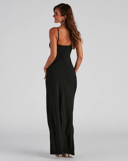 Windsor Sasha Formal High Slit Wrap Dress