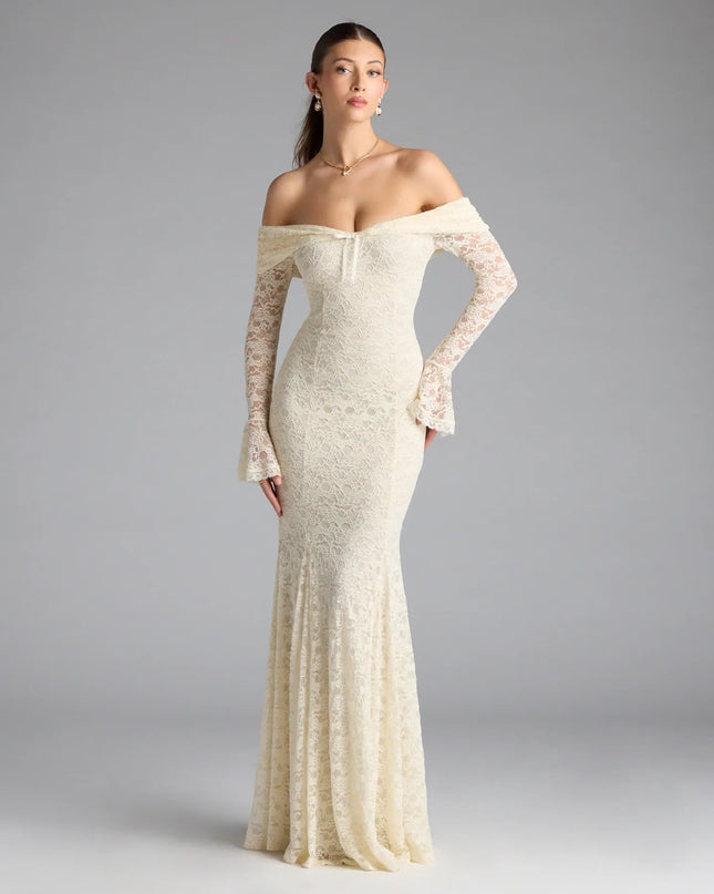 Windsor Blakely Off-The-Shoulder Mermaid Lace Formal Dress