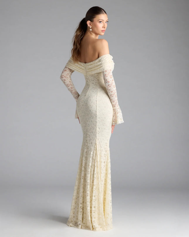 Windsor Blakely Off-The-Shoulder Mermaid Lace Formal Dress