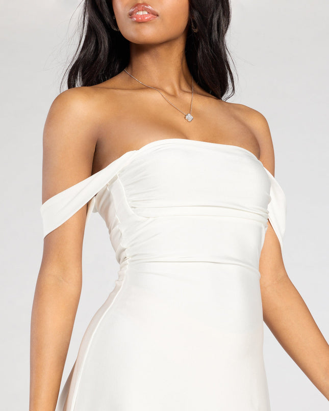 Windsor Classics Lover Off-The-Shoulder Satin Mini Dress