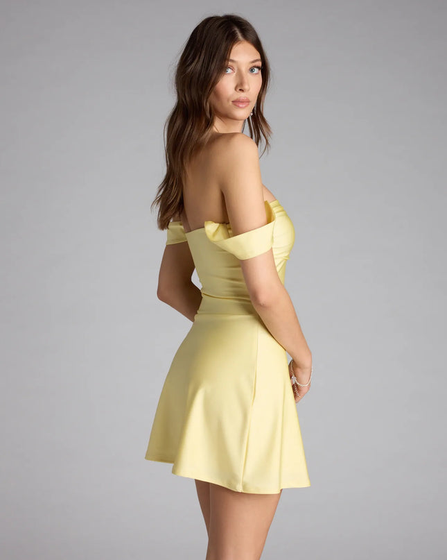 Windsor Classics Lover Off-The-Shoulder Satin Mini Dress