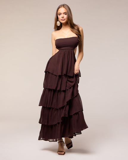 Windsor Soft Drama Strapless Tiered Ruffle Maxi Dress