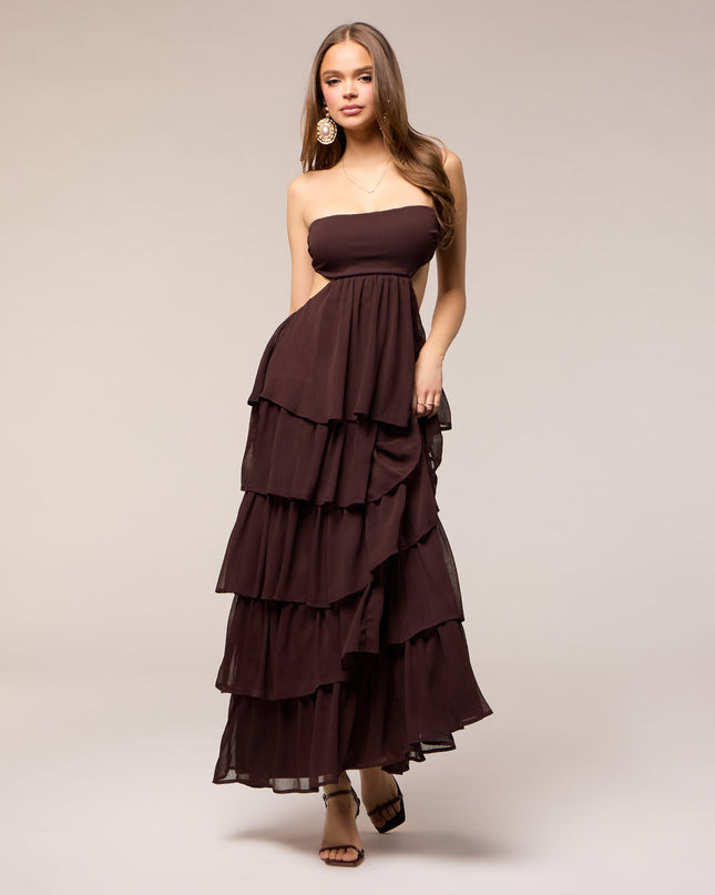 Windsor Soft Drama Strapless Tiered Ruffle Maxi Dress