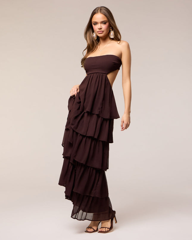 Windsor Soft Drama Strapless Tiered Ruffle Maxi Dress