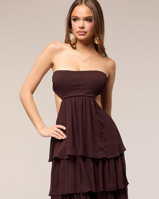 Windsor Soft Drama Strapless Tiered Ruffle Maxi Dress