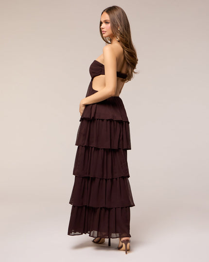 Windsor Soft Drama Strapless Tiered Ruffle Maxi Dress