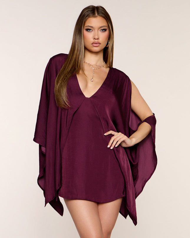 Windsor Low Key Drama Open Back Plunge Mini Dress