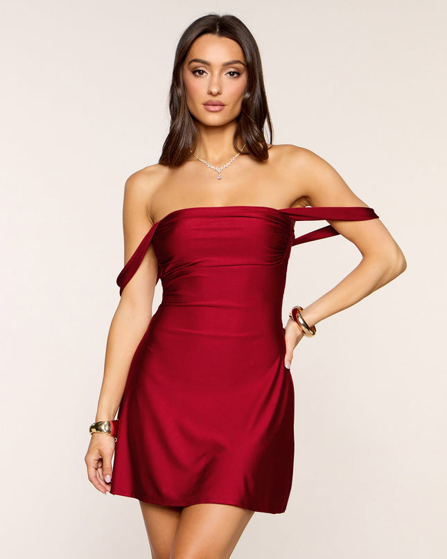 Windsor Classics Lover Off-The-Shoulder Satin Mini Dress