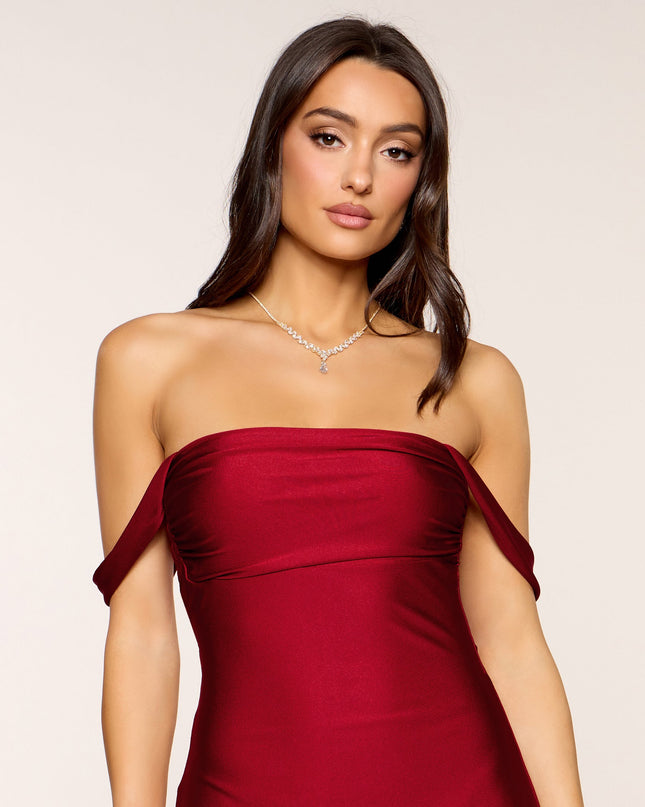 Windsor Classics Lover Off-The-Shoulder Satin Mini Dress