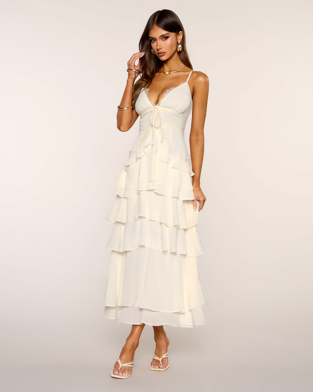 Windsor RSVP Ruffle Chiffon Maxi Dress