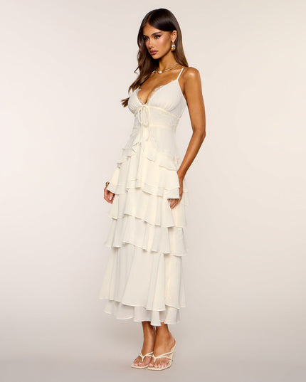 Windsor RSVP Ruffle Chiffon Maxi Dress