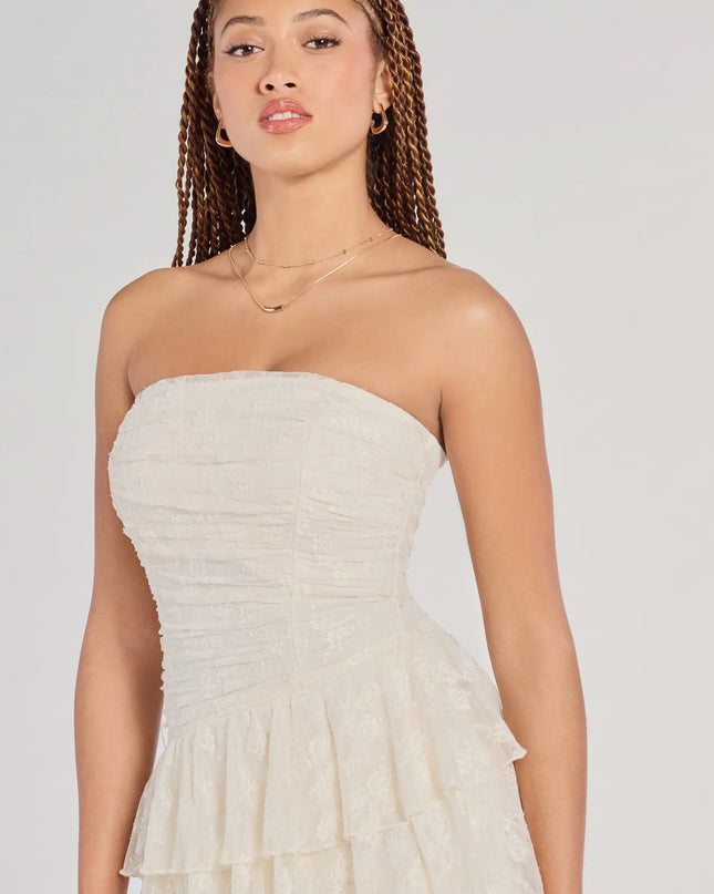 Windsor Lovely Nights Strapless Lace Ruffle Skater Dress