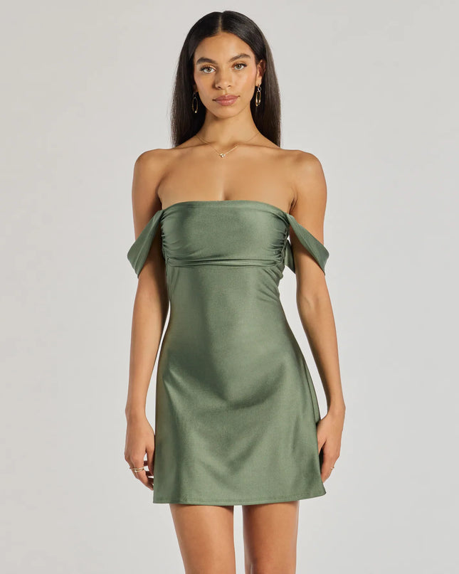 Windsor Classics Lover Off-The-Shoulder Satin Mini Dress