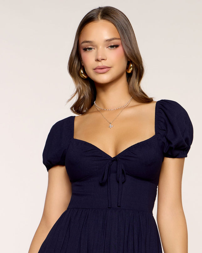 Windsor Flirting With Plans Puff Sleeve Skater Mini Dress