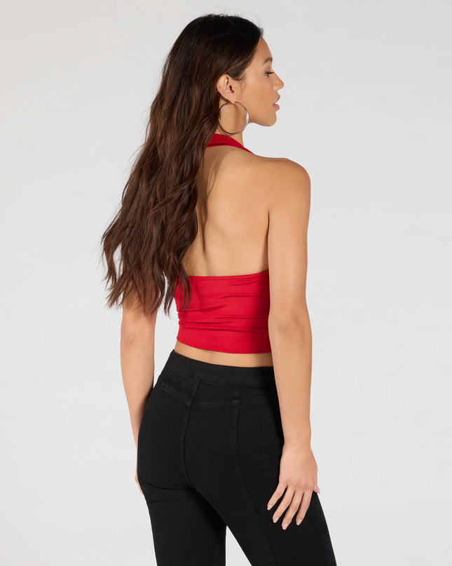 Windsor Take The Plunge Sleeveless Halter Crop Top