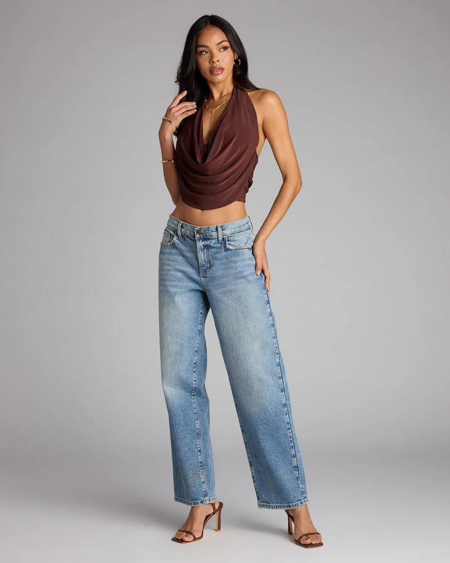 Windsor Take The Plunge Sleeveless Halter Crop Top