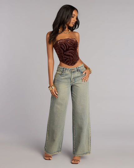 Windsor Wild At Heart Lace Up Bustier Top