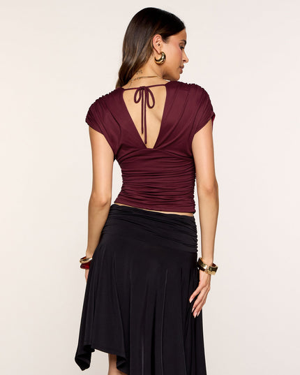 Windsor Cafe Run Plunge Neck Crop Top