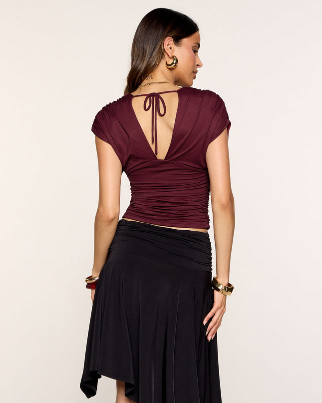 Windsor Cafe Run Plunge Neck Crop Top