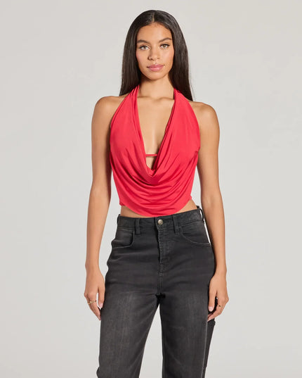 Windsor Take The Plunge Sleeveless Halter Crop Top