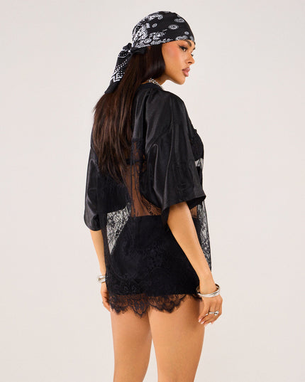 Windsor Sporty Chic Lace V-Neck 24 Graphic Jersey Top