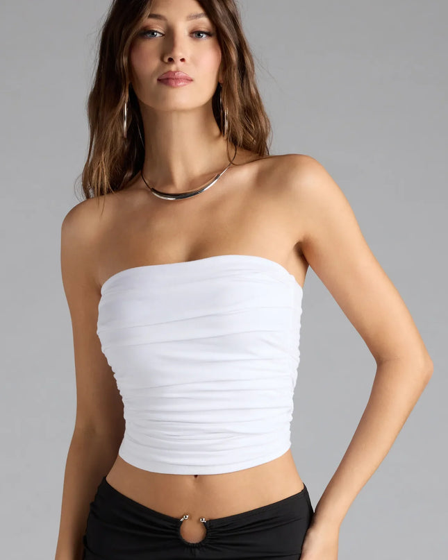 Windsor Cutest Vibe Ruched Knit Tube Top