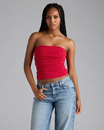 Windsor Cutest Vibe Ruched Knit Tube Top