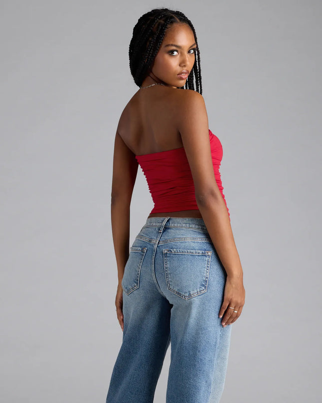 Windsor Cutest Vibe Ruched Knit Tube Top