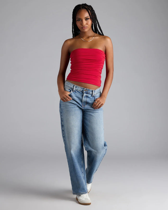 Windsor Cutest Vibe Ruched Knit Tube Top