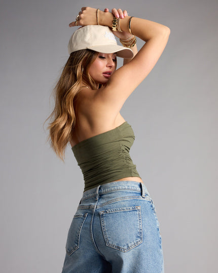 Windsor Cutest Vibe Ruched Knit Tube Top